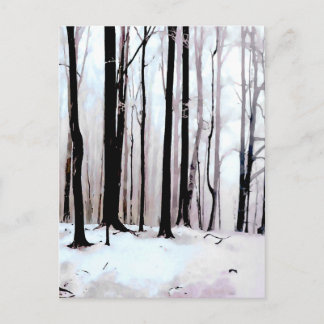 Postal Escenario de bosques de invierno