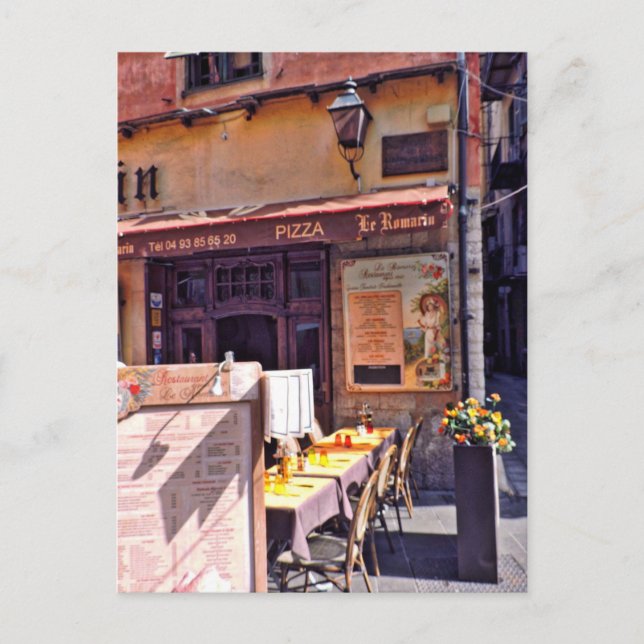 Postal Escenario de cafés franceses (Anverso)