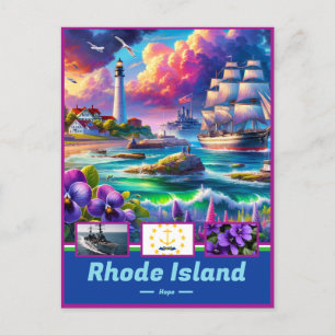 Postal Escenario de elegancia costera de Rhode Island