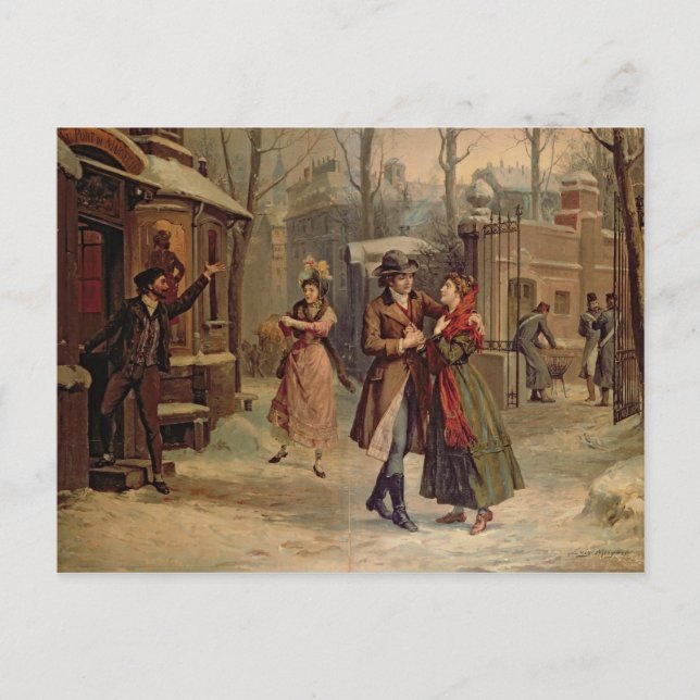 Postal Escenario de la escena con Mimi y Rodolfo (Anverso)