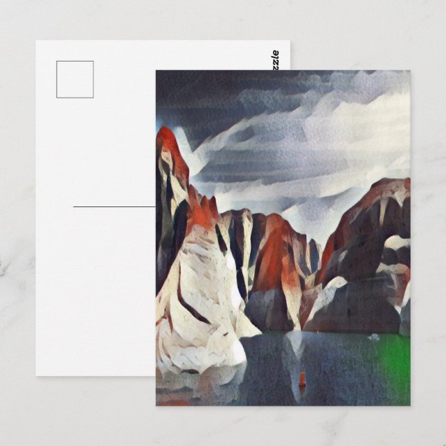 POSTAL ESCENARIO DE LA NATURALEZA ABSTRACTA DE LA MONTAÑA (Anverso / Reverso)
