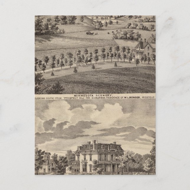 Postal Escenario de Minnesota en el Valle del Río Muerto (Anverso)