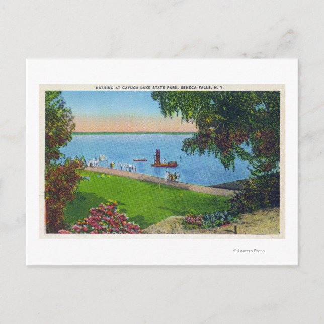 Postal Escenario de natación en el Parque Estatal del Lag (Anverso)