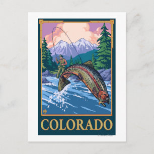 Postal Escenario de pesca de mosca en Colorado