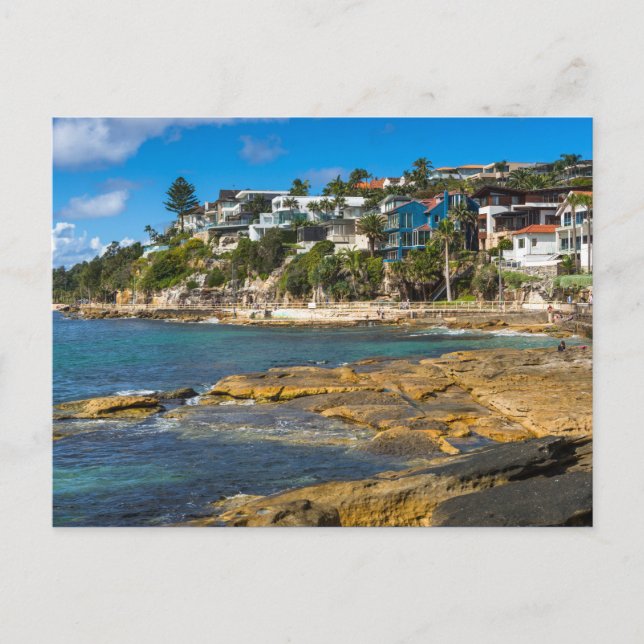 Postal Escenario de playa frente al mar de Manly Australi (Anverso)