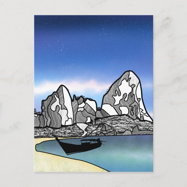 Postal Escenario de playa tropical de Tailandia (Anverso)