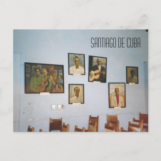 Postal Escenario histórico del Salón de Música de Santiag (Anverso)