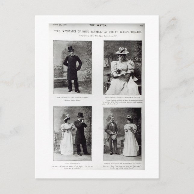 Postal Escenas de la importancia de ser sinceros, por Os (Anverso)