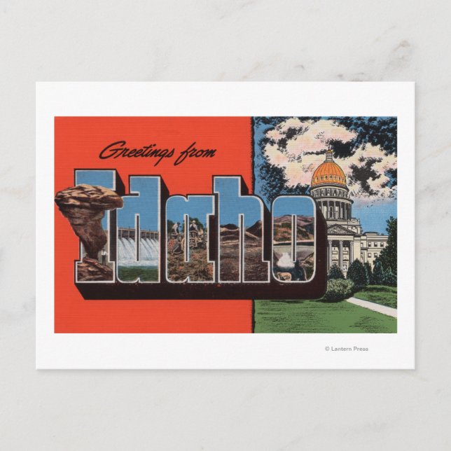 Postal Escenas de letras grandes de IdahoIdaho (Anverso)