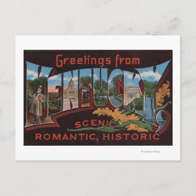 Postal Escenas de letras grandes de Kentucky2 (Anverso)