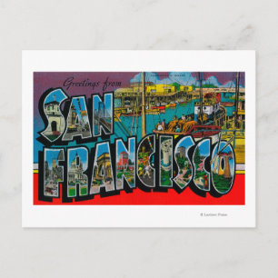 Postal Escenas de letras grandes de San Francisco, Califo