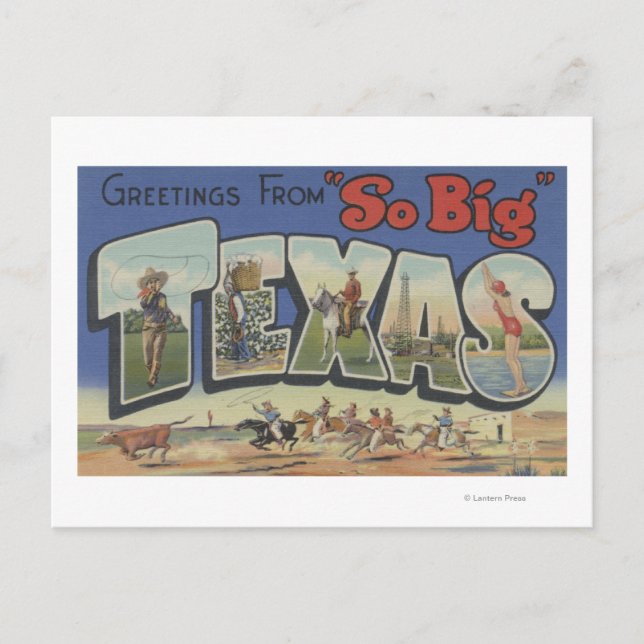 Postal Escenas de letras grandes de Texas 2 (Anverso)
