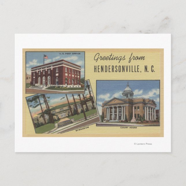 Postal Escenas de letras grandes - Hendersonville, NC (Anverso)
