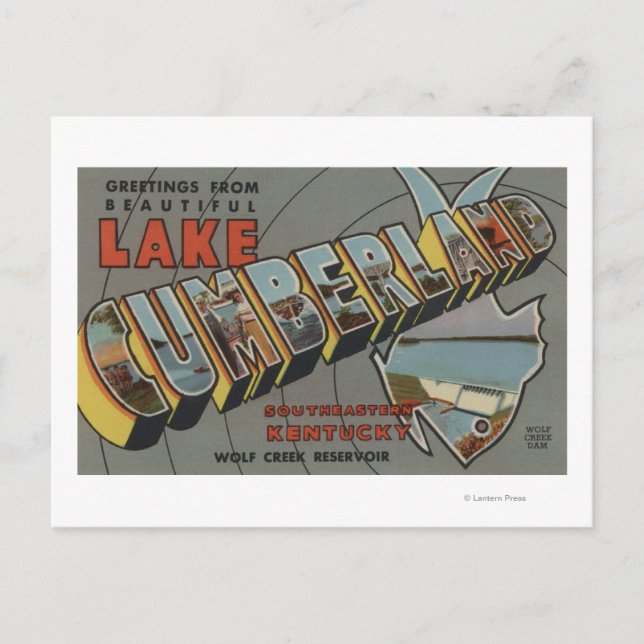 Postal Escenas de letras grandes - Lago Cumberland, KY (Anverso)
