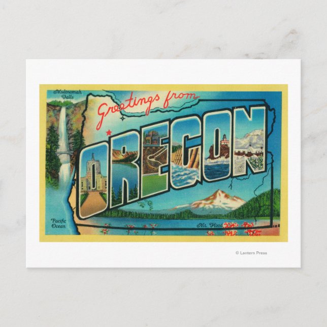 Postal Escenas de letras grandes Oregon2 (Anverso)