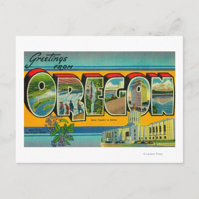 Postal Escenas de letras grandes Oregon 3 (Anverso)