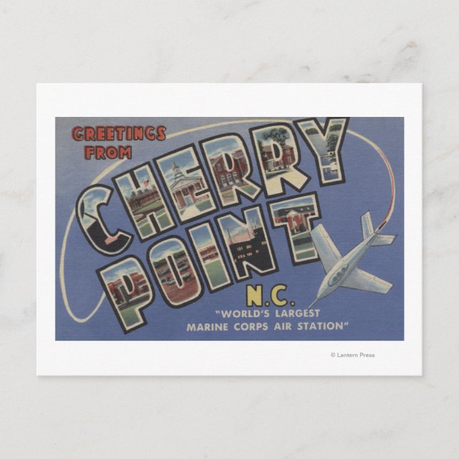 Postal Escenas de letras grandes - Punto cereza, NC (Anverso)