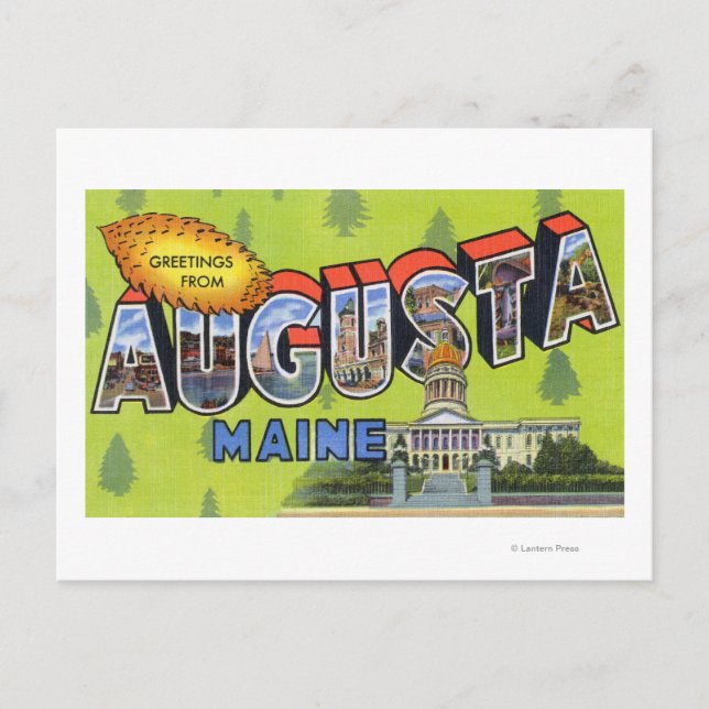 Postal Escenas de letras grandes, saludos de 5 (Anverso)