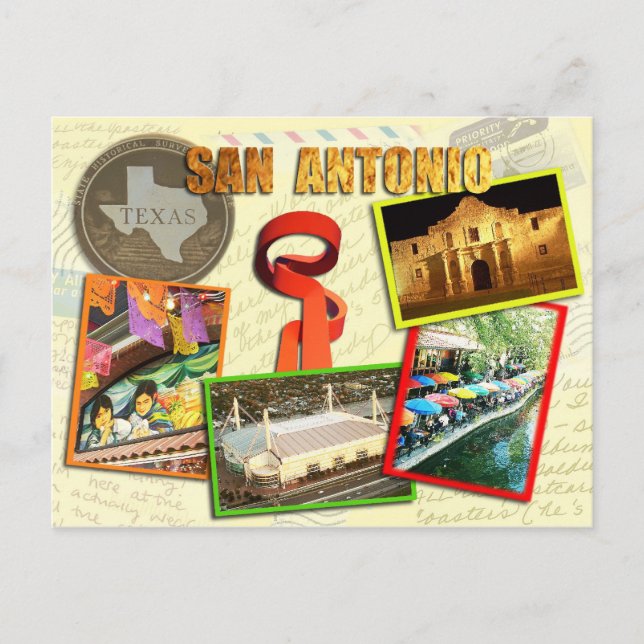 Postal Escenas de San Antonio, Texas (Anverso)