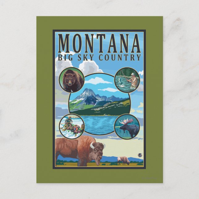 Postal Escenas del estado de Montana (Anverso)