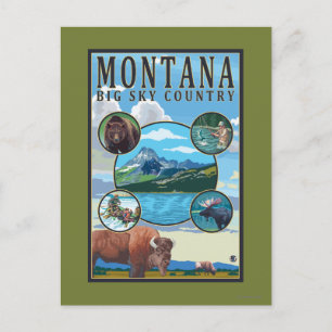 Postal Escenas del estado de Montana