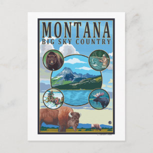 Postal Escenas del estado de Montana
