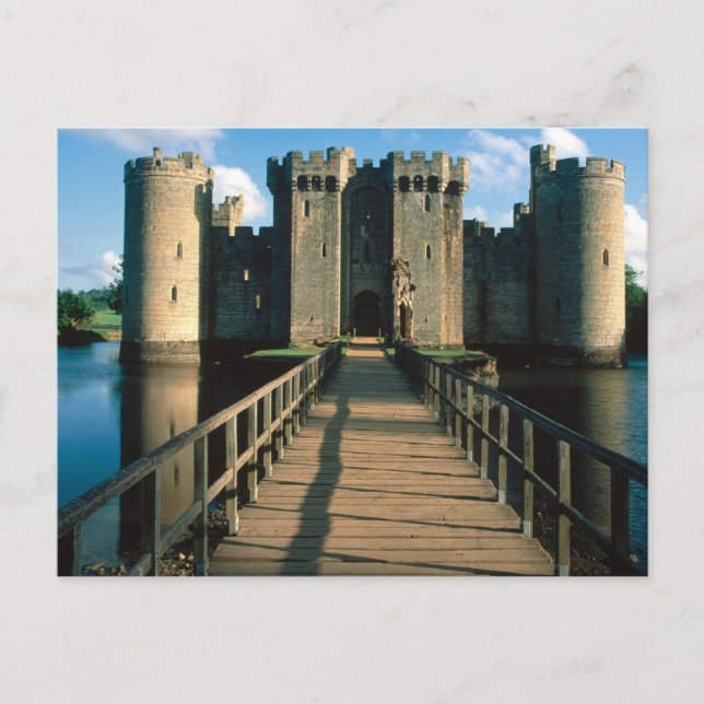 Postal Escenas en inglés, Castillo de Bodiam, Sussex (Anverso)