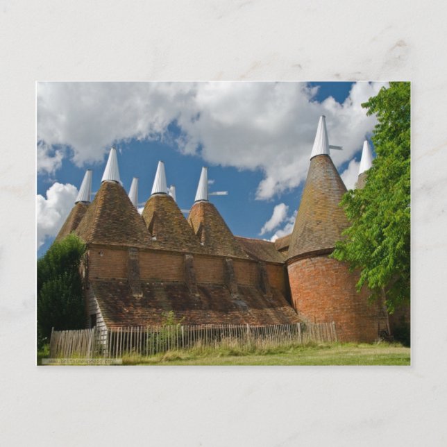Postal Escenas inglesas, casas de Oeste en Kent (Anverso)