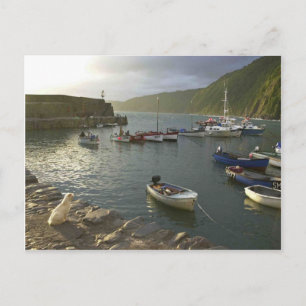 Postal Escenas inglesas, cerca del puerto de Devon,
