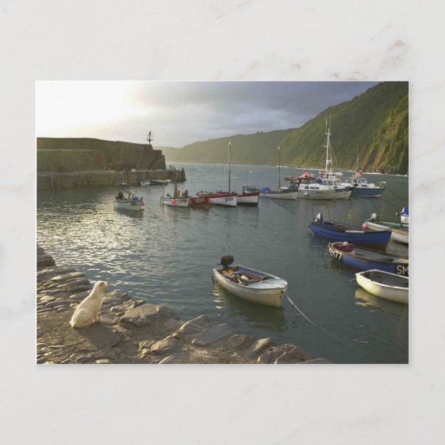 Postal Escenas inglesas, cerca del puerto de Devon, (Anverso)