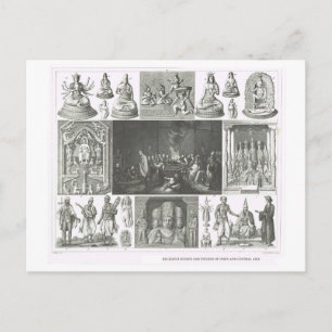 Postal Escenas religiosas India y Asia Central
