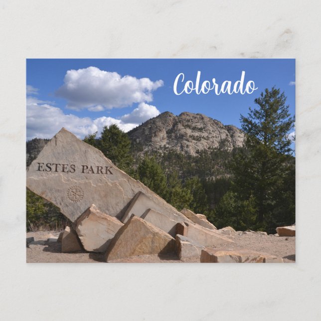 Postal escénica de Estes Park Colorado (Anverso)