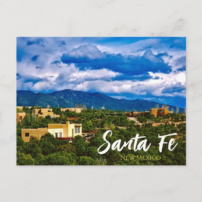 Postal escénica de Santa Fe Nuevo México (Anverso)