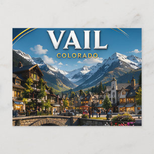 Postal Escénico pueblo de montaña Vail Colorado