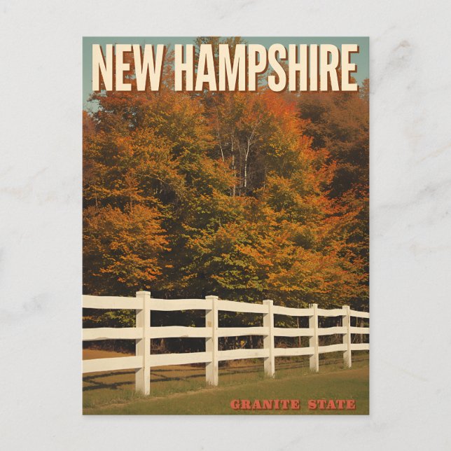 Postal Escenografía de otoño en New Hampshire (Anverso)