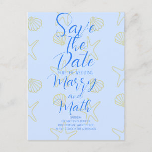 Postal Escoba azul de verano simple y diseño de Star Beac