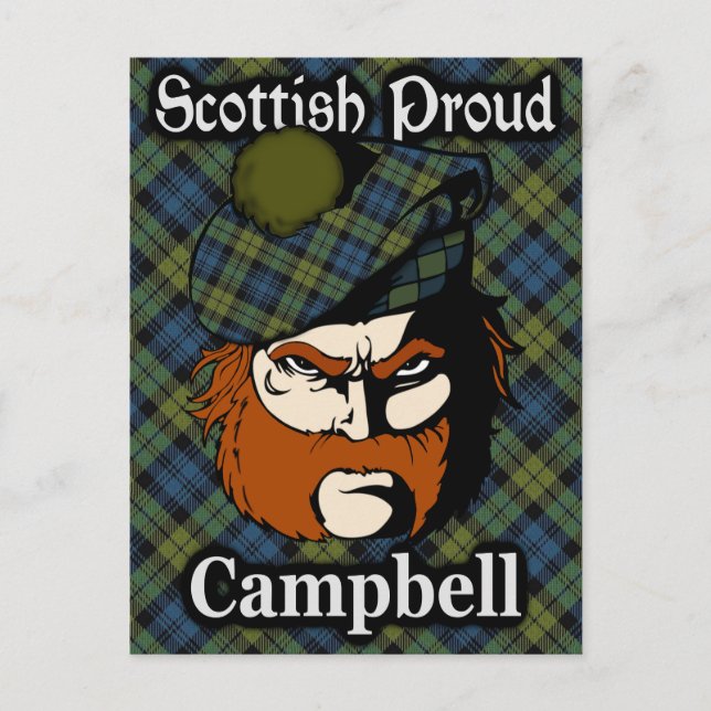 Postal Escocia Campbell Tartan Postcard (Anverso)