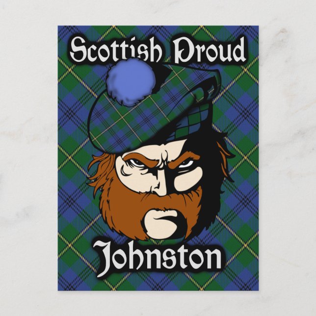Postal Escocia Clan Johnstone Johnston Tartan Postcard (Anverso)