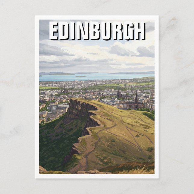 Postal Escocia Edimburgo Arthurs Seat Travel (Anverso)