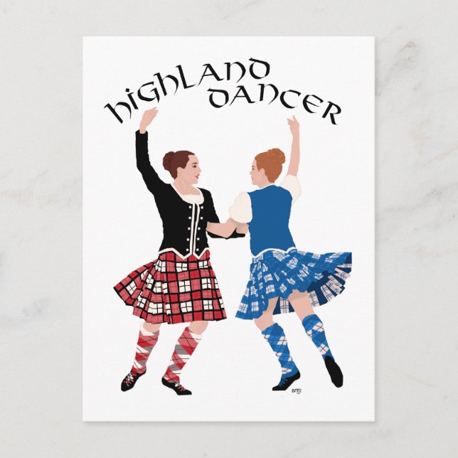 Postal Escocia Highland Dance Reel (Anverso)