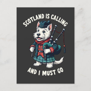 Postal Escocia: Perro Terrier Escocia llama y debo hacerl