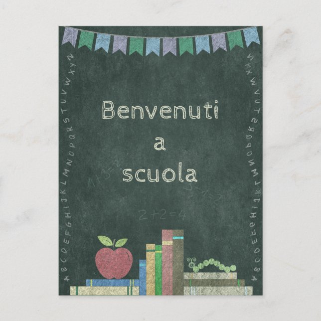Postal Escolarización | Benvenuti a scuola (Anverso)