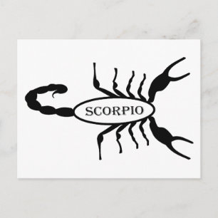 Postal Escorpio Black Scorpion Signo del Zodiaco
