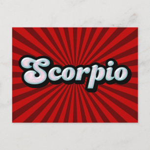 Postal Escorpio retro zodiaco