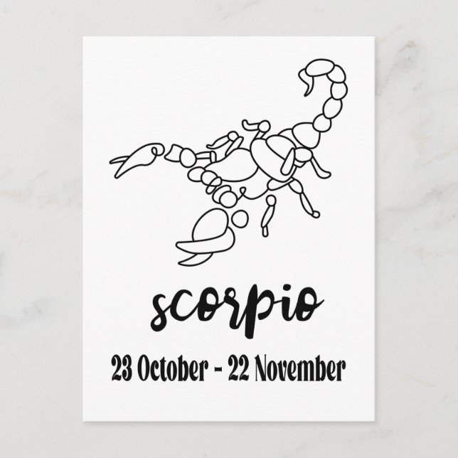 Postal Escorpio, Rótulo zodiaco (Anverso)