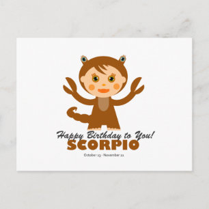 Postal Escorpio Zodiac para niños