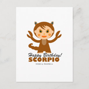 Postal Escorpio Zodiac para niños