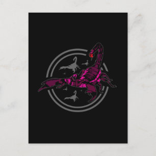 Postal Escorpión rosa
