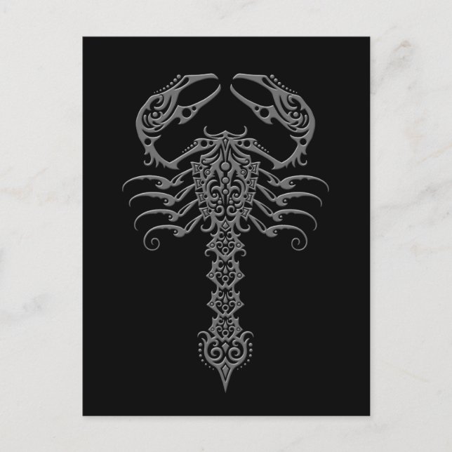 Postal Escorpión tribal oscuro (Anverso)