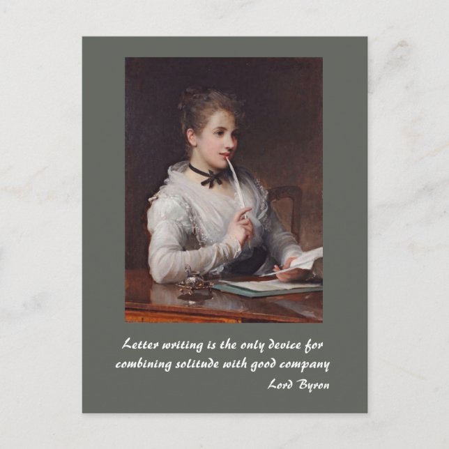 Postal Escribiendo cartas (Anverso)